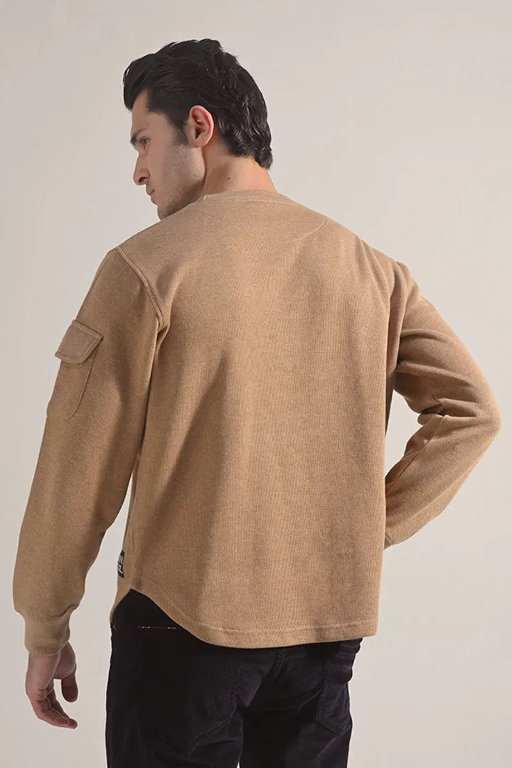 Textured Sweatshirt - Brown