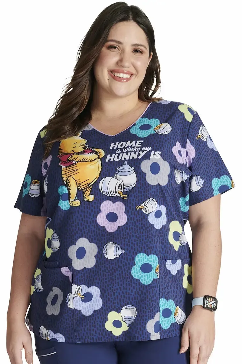 Tooniforms Women's V-Neck Print Scrub Top | Home & Hunny