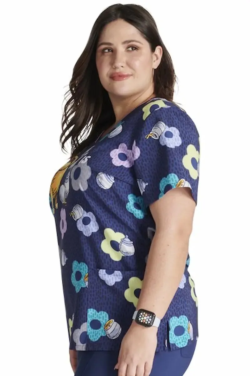 Tooniforms Women's V-Neck Print Scrub Top | Home & Hunny