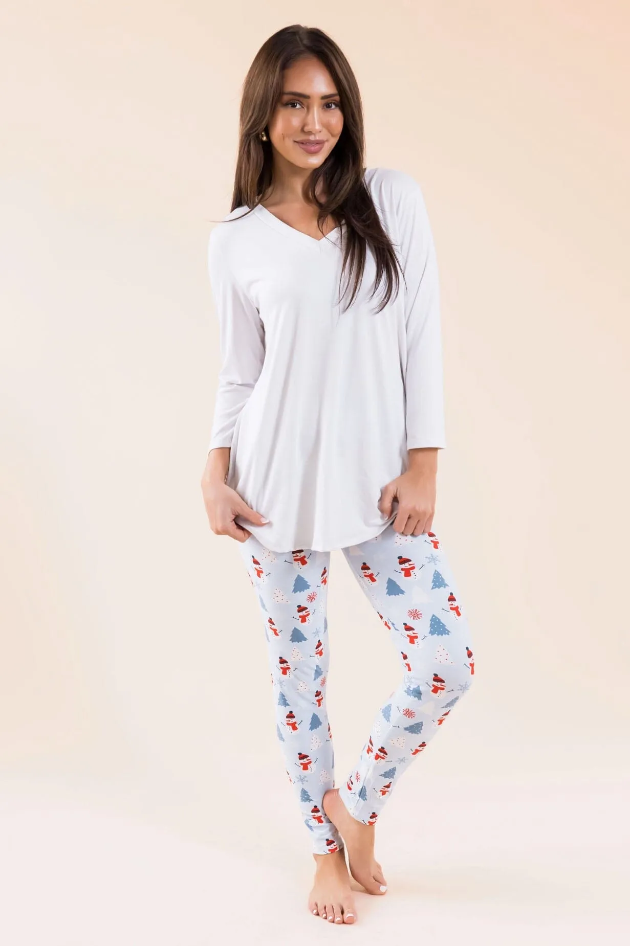 Trees & Snowman Christmas Leggings