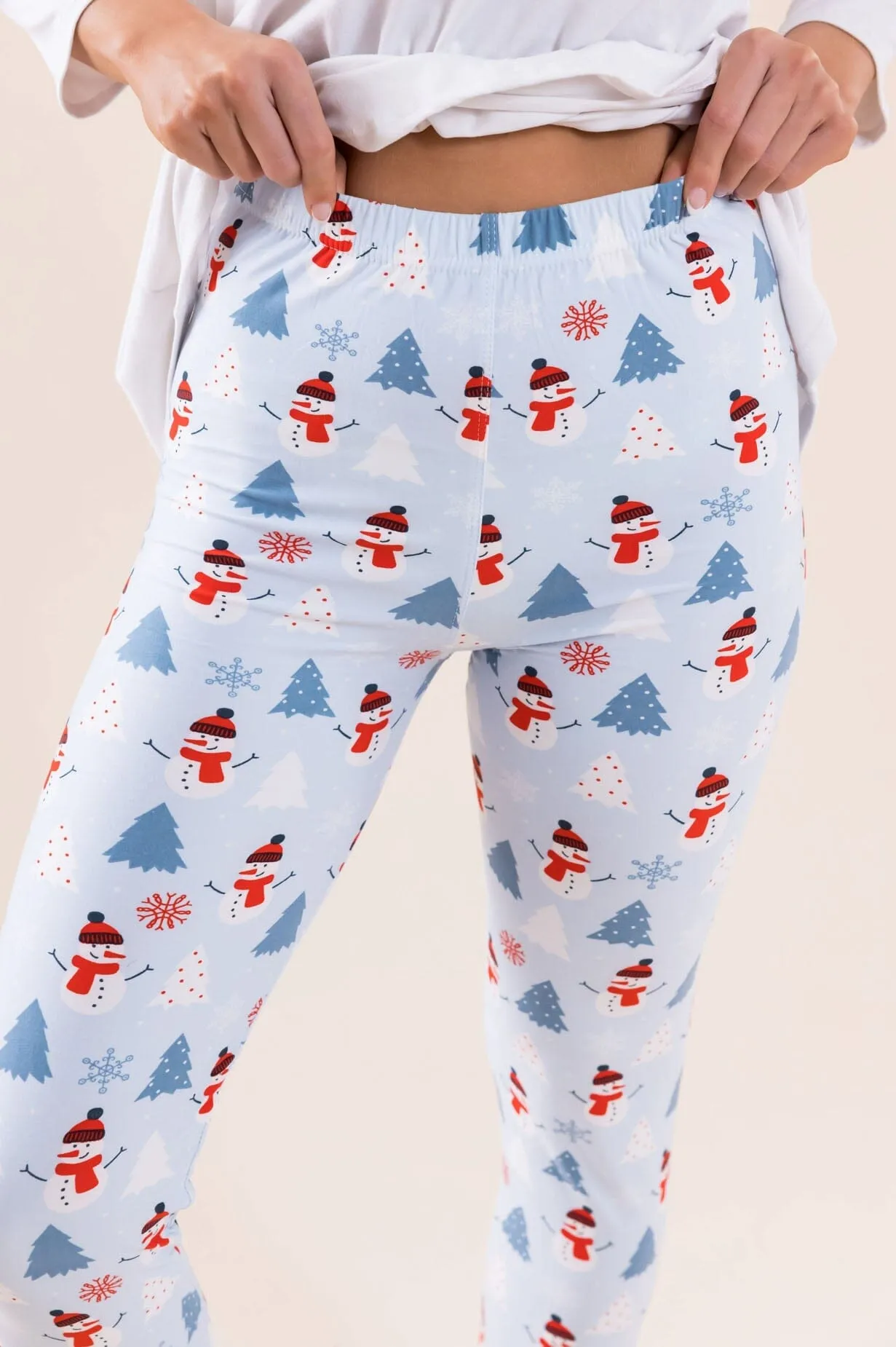 Trees & Snowman Christmas Leggings