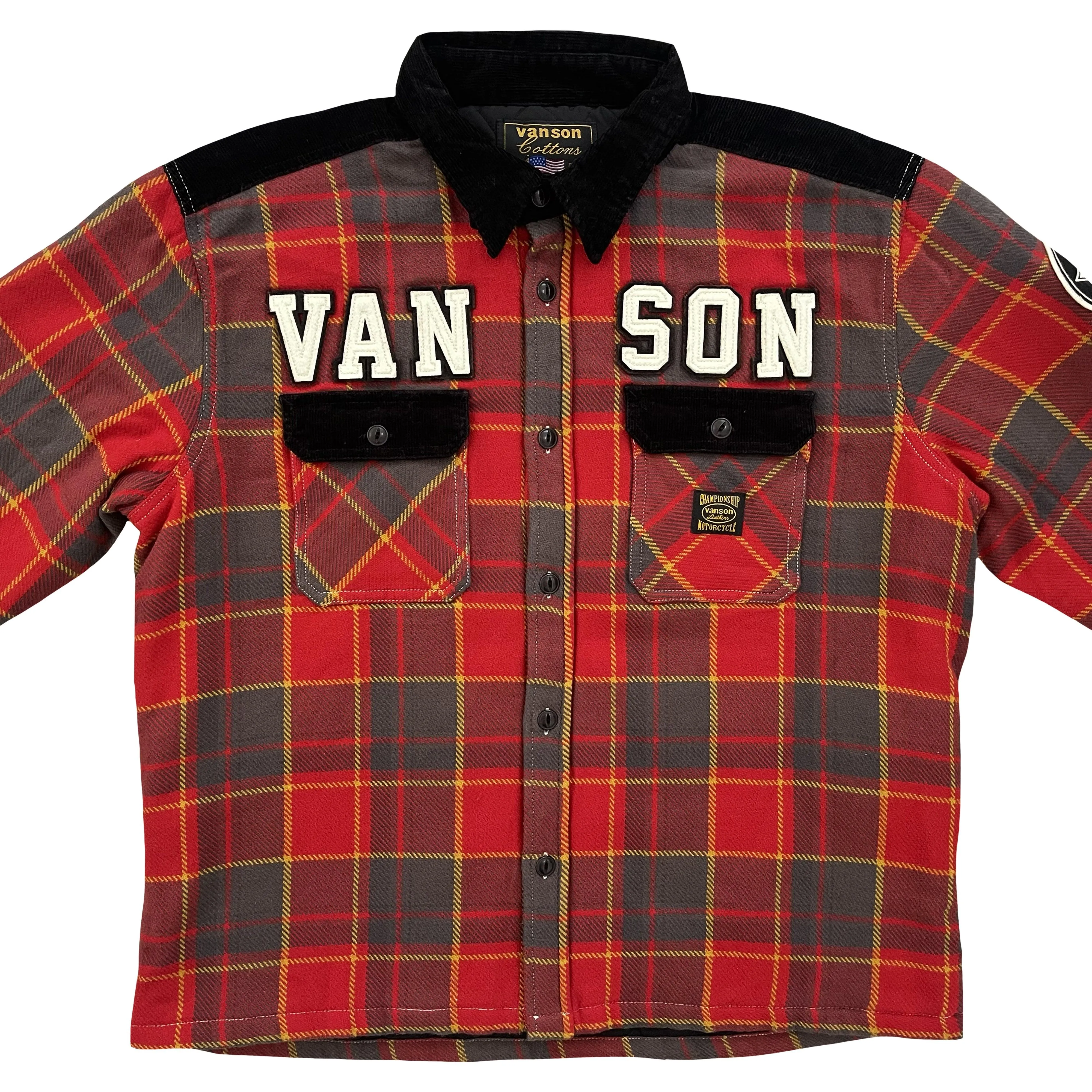 Vanson Leathers Plaid Check Shirt Jacket - XL