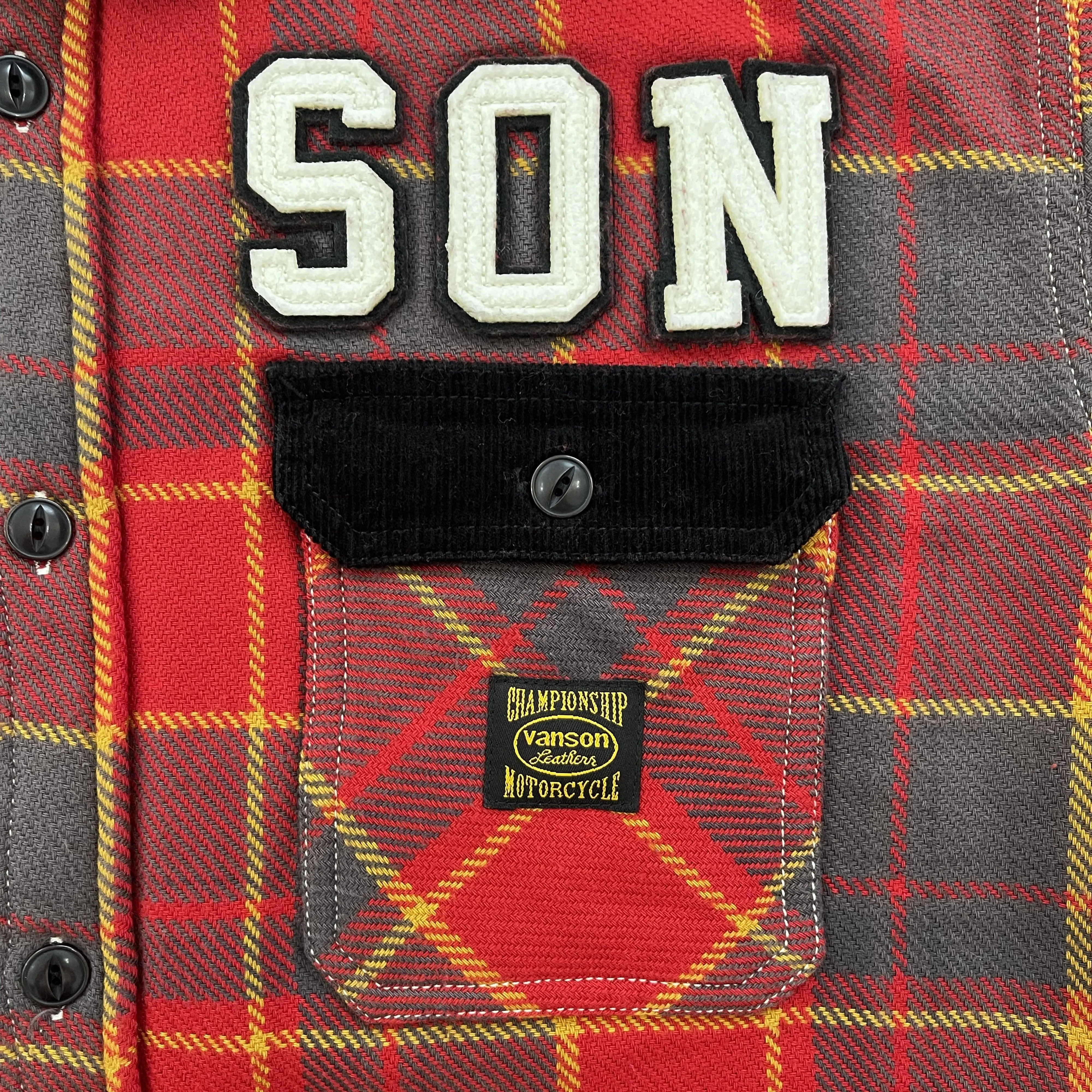 Vanson Leathers Plaid Check Shirt Jacket - XL