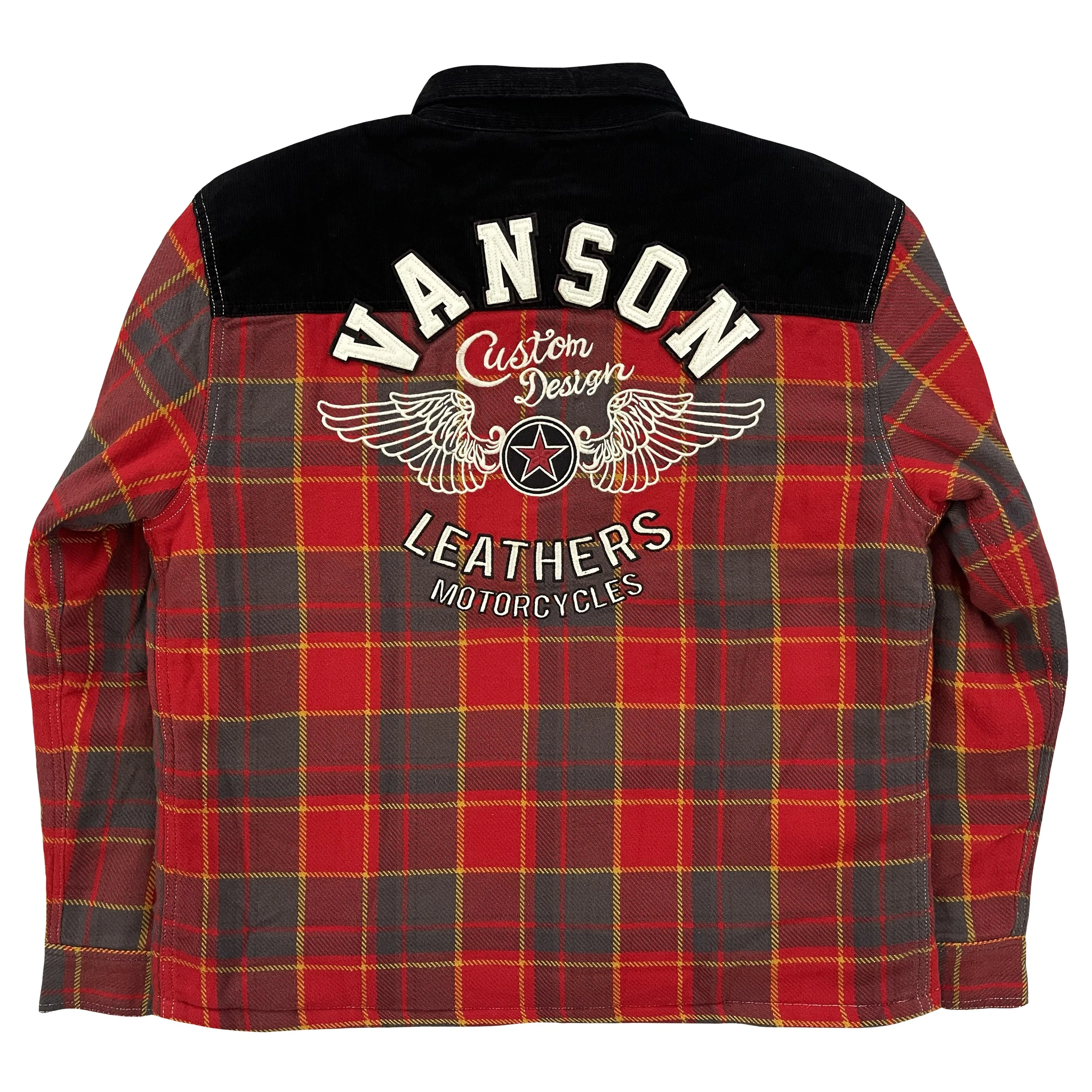 Vanson Leathers Plaid Check Shirt Jacket - XL