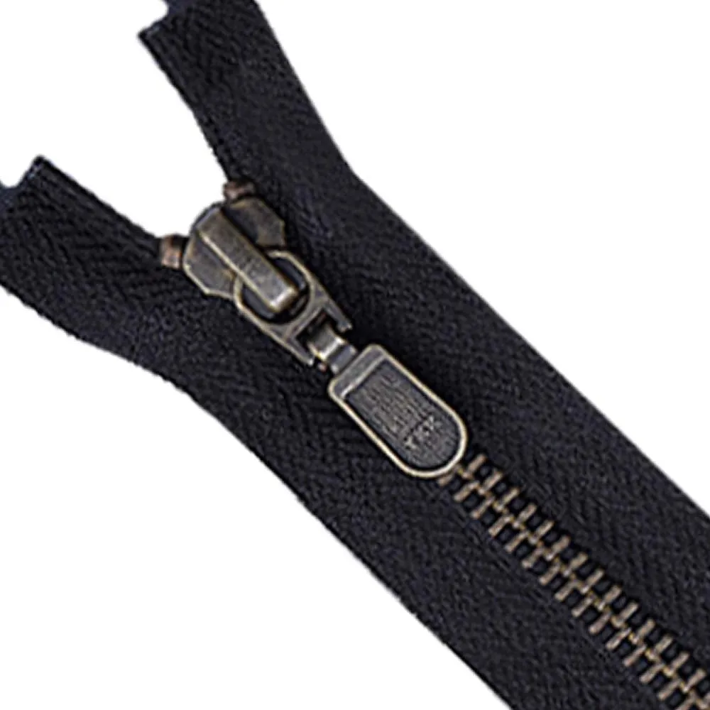 YKK- #5 Vintage Style Antique Brass YKK Metal Zipper