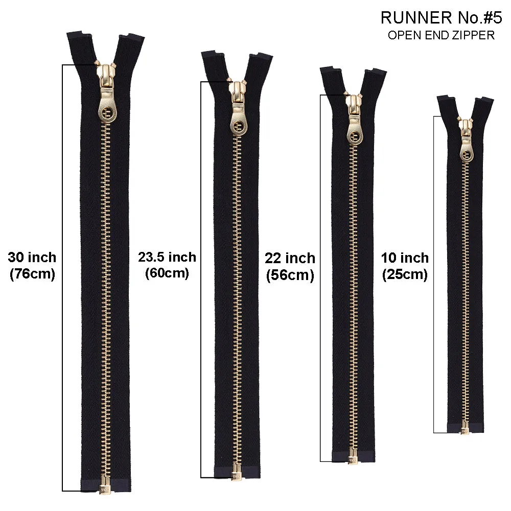 YKK- Premium #5 Golden Metal Open-End YKK Zipper