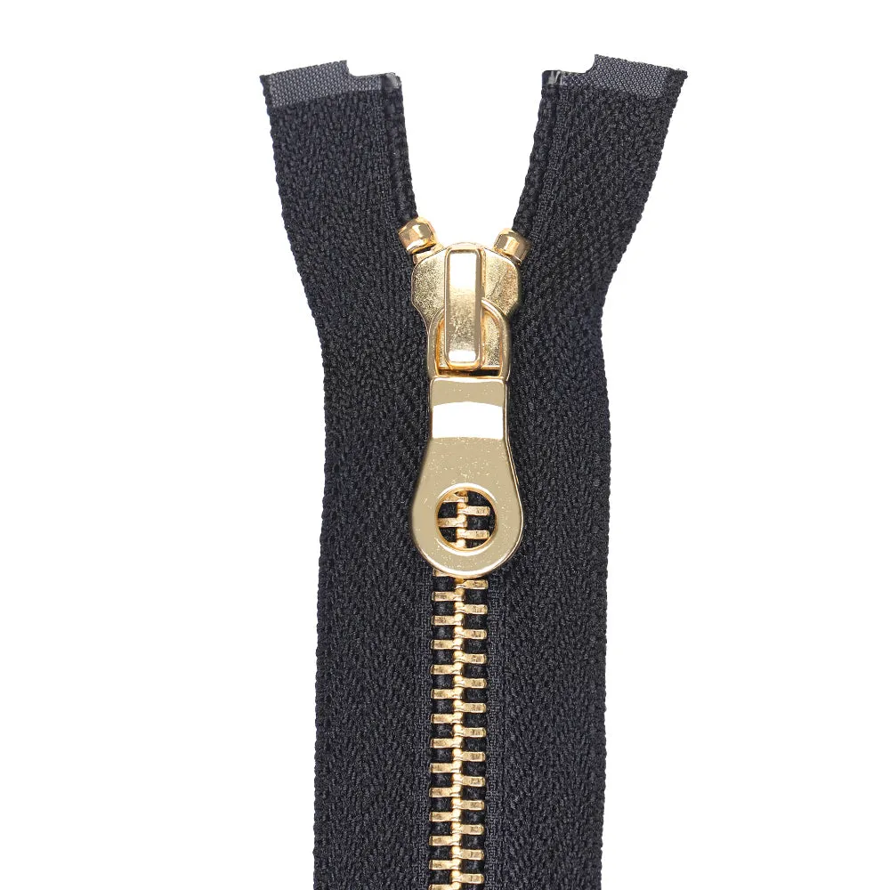 YKK- Premium #5 Golden Metal Open-End YKK Zipper